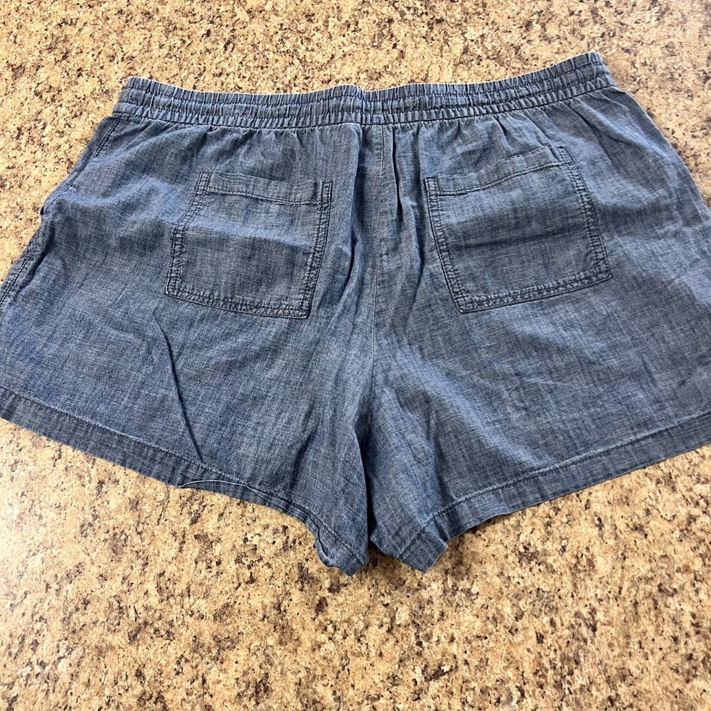 GAP Chambray Blue elastic Drawstring denim shorts xl Shorts - Picture 5 of 8
